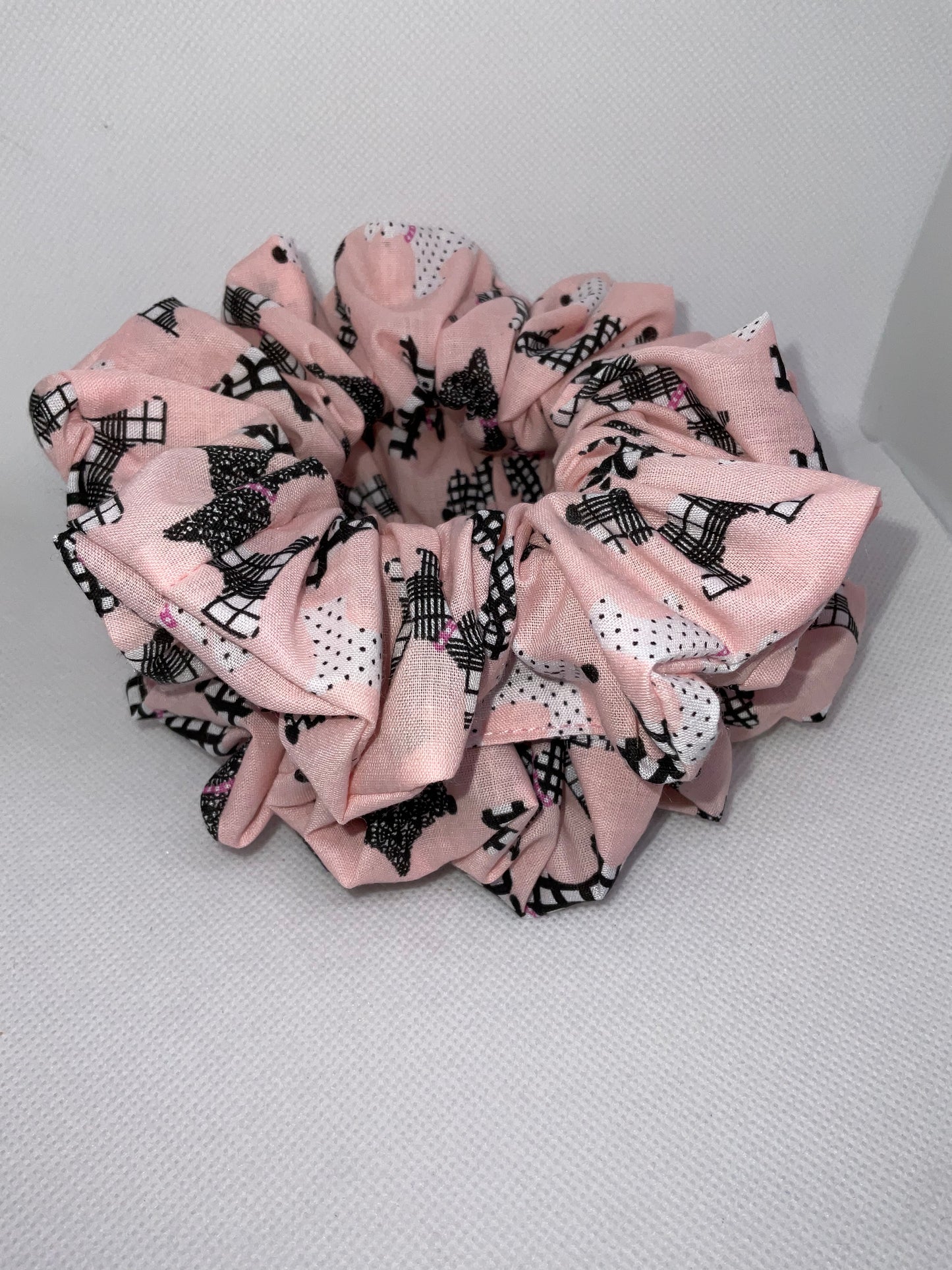 Pink Scotty Dog Hair Scrunchies