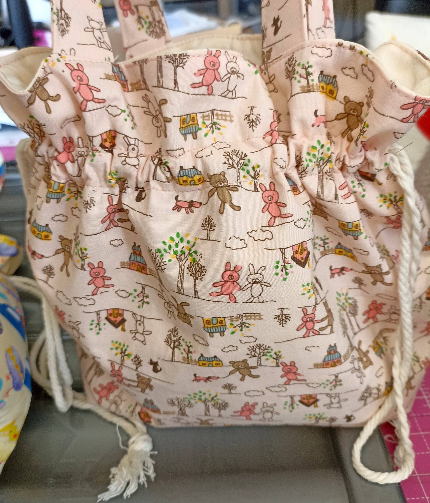 Easter Treat Drawstring Bag Unique Durable Gift For Children Sustainable Fashionable Fully Lined Inside Pocket Child Size Child Size Unique
