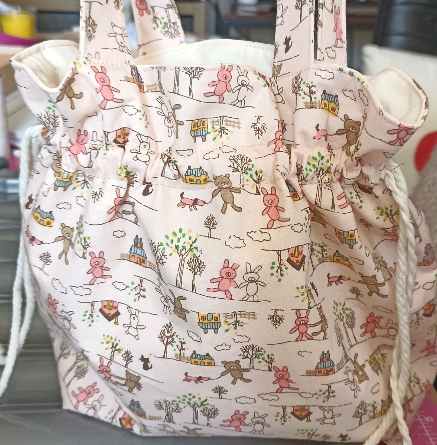 Easter Treat Drawstring Bag Unique Durable Gift For Children Sustainable Fashionable Fully Lined Inside Pocket Child Size Child Size Unique