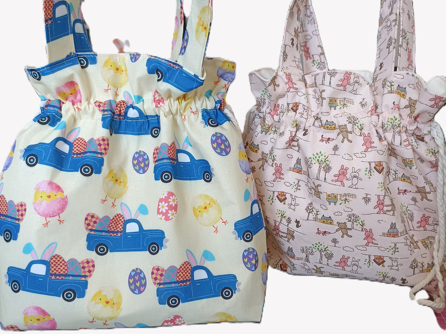 Easter Treat Drawstring Bag Unique Durable Gift For Children Sustainable Fashionable Fully Lined Inside Pocket Child Size Child Size Unique
