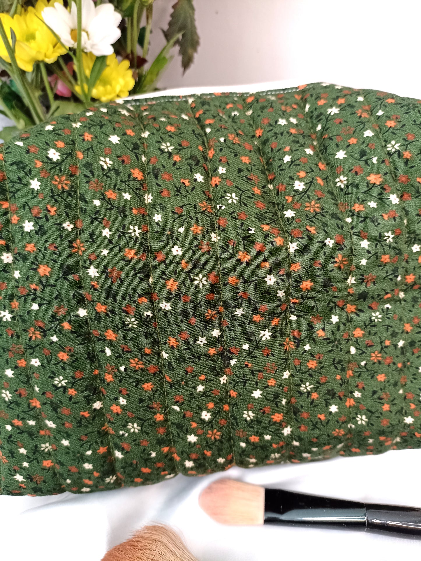 Quilted Cotton Makeup Bag | Cosmetic Bag | Handmade | Toiletry Bag | Ideal Gift | | Choose Small Or Large Wash Bag I Fully Lined All Makeup Bags Come With A FREE Hair Scrunchie!