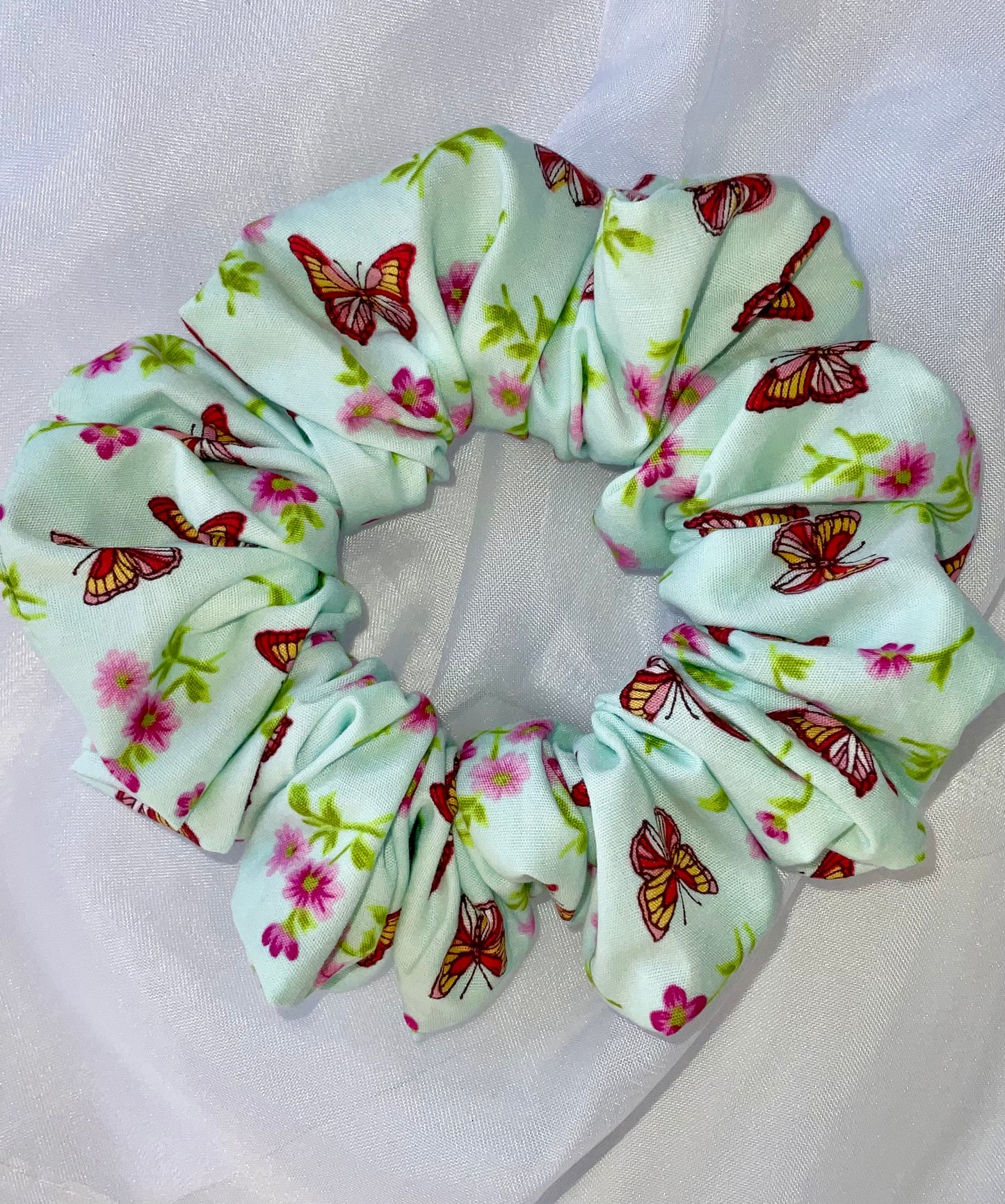 Green Butterfly Scrunchies