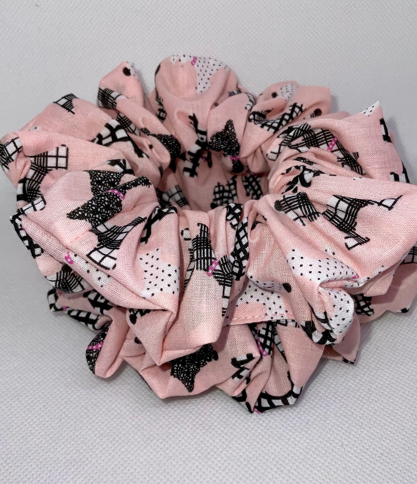 Pink Scotty Dog Hair Scrunchies