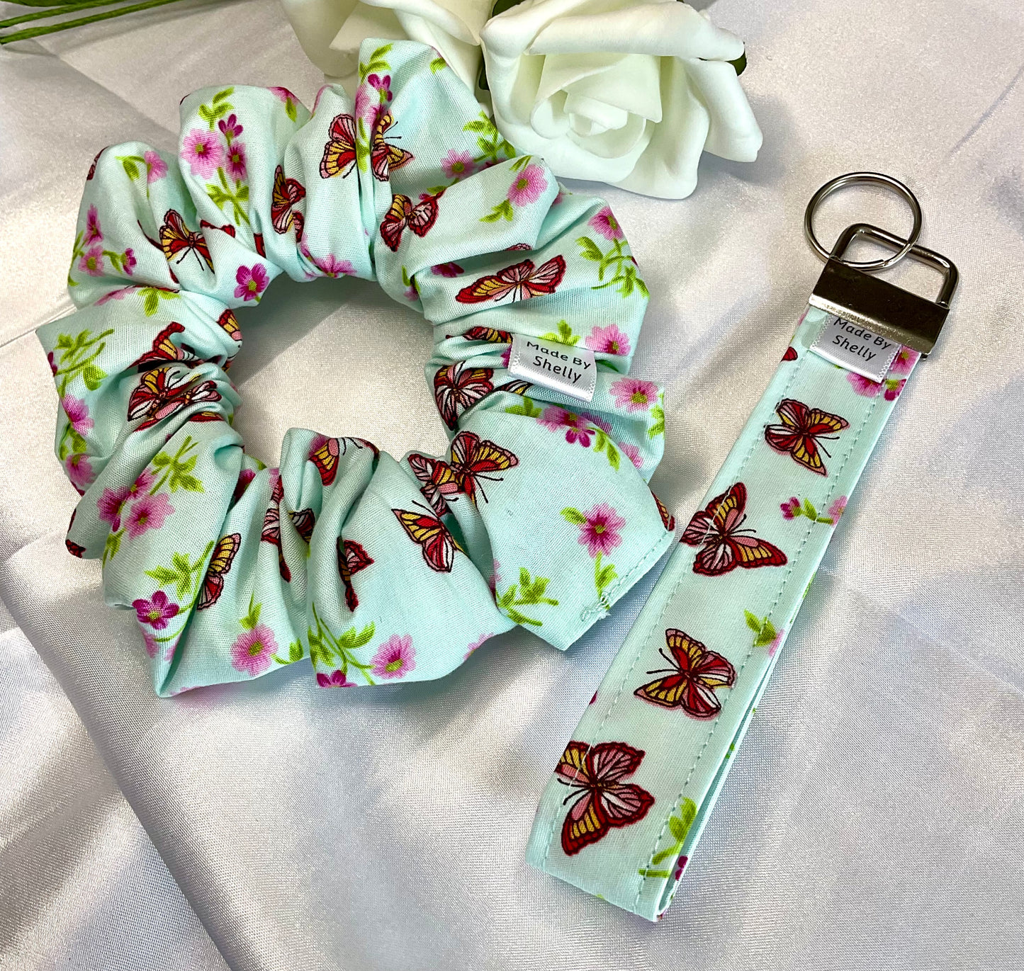 Green Butterfly Scrunchies