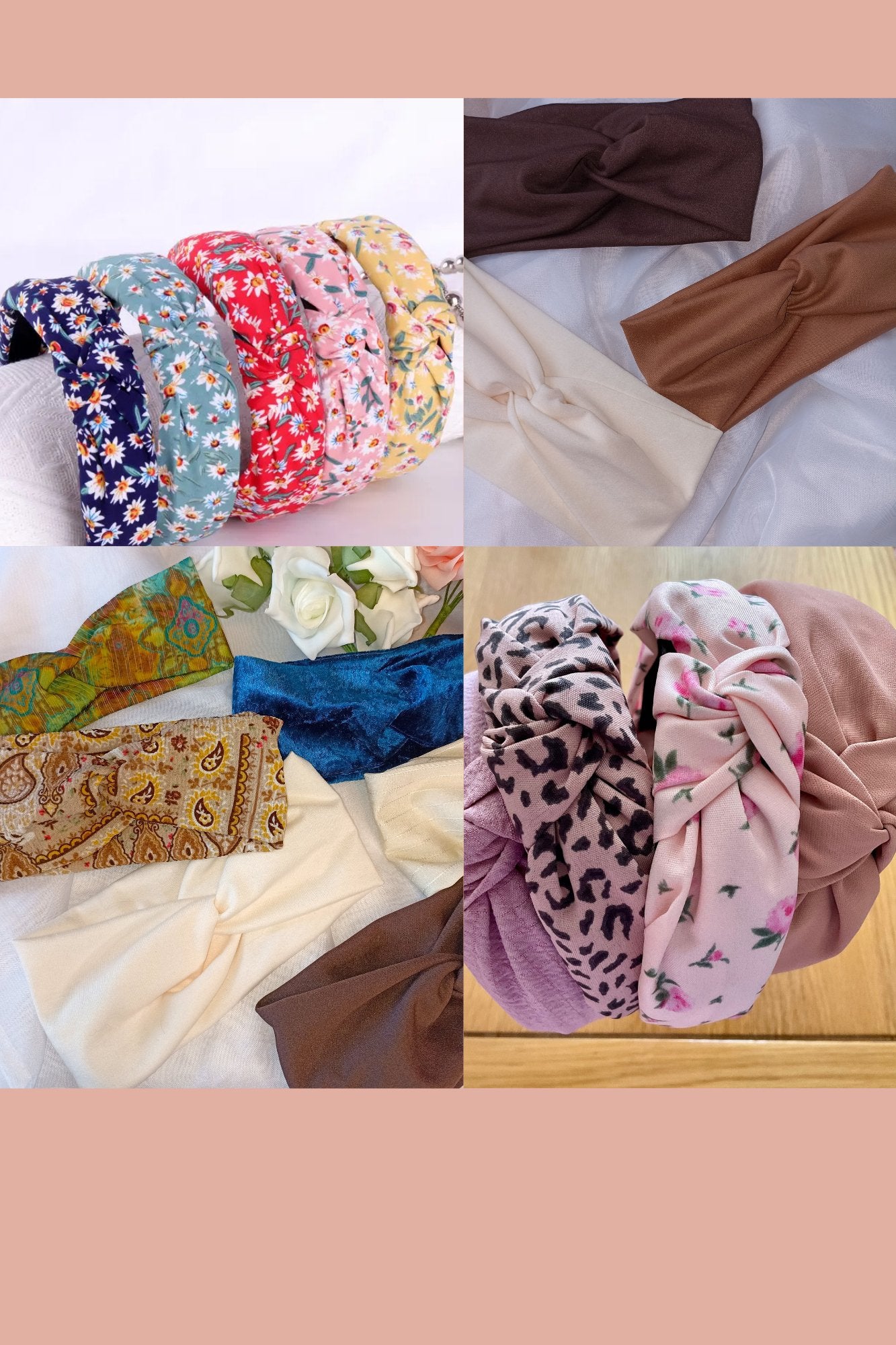 Headbands. Alice twist headbands. Soft stretch twist headbands.